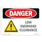 Signmission Safety Sign, OSHA Danger, 3.5" Height, Low Overhead Clearance, Landscape, D-35-L-2476 OS-DS-D-35-L-2476 - alternate 1